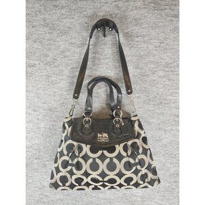 Coach D1082-14578 Black and Grey Monogram 6 x 10.5 x 16 Silver Hardware